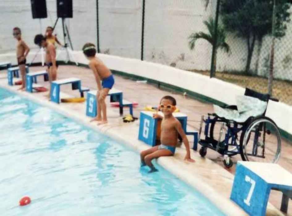 Dago en sus inicios como  nadador en Santa Marta.