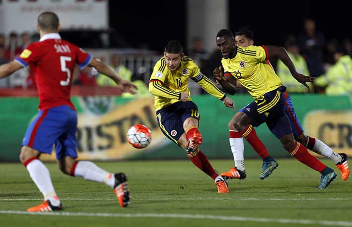 La selección Colombia es quinta (zona de repechaje) en las Eliminatorias con 10 puntos.