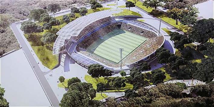 Este es el diseño del estadio Eduardo Santos, según el Alcalde en 15 días se estaría poniendo la primera piedra para su construcción.