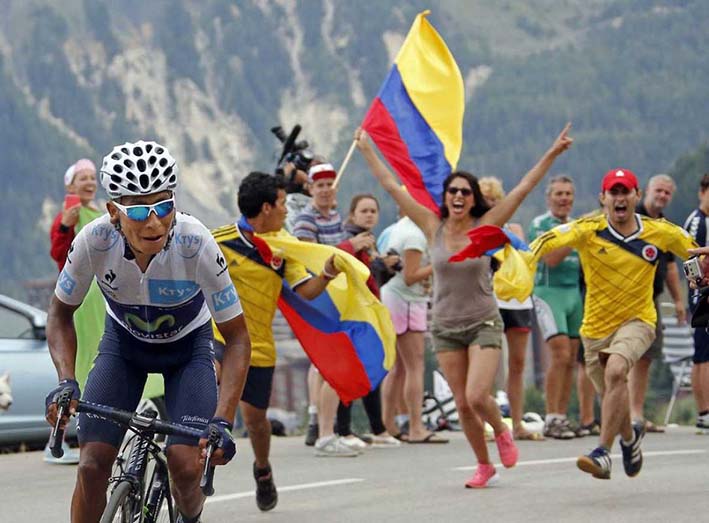 Nairo Quintana vive días felices. Ganó en Lagos de Covadonga y es líder de La Vuelta.