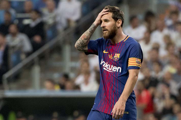 Messi tuvo poca participación en el partido.