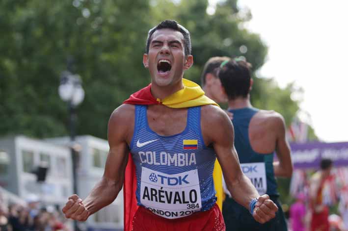 Éider Arévalo Truque, campeón mundial de 20 kilómetros marcha.