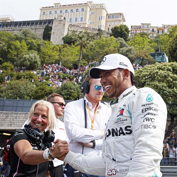 Lewis Hamilton del equipo Mercedes, líder del Campeonato del Mundo de Fórmula Uno.
