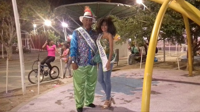 Yireth Brito Jiménez, Reina Central y Clemente Toncel Leal, Rey Momo del Carnaval 2020 del Sur de Santa Marta.