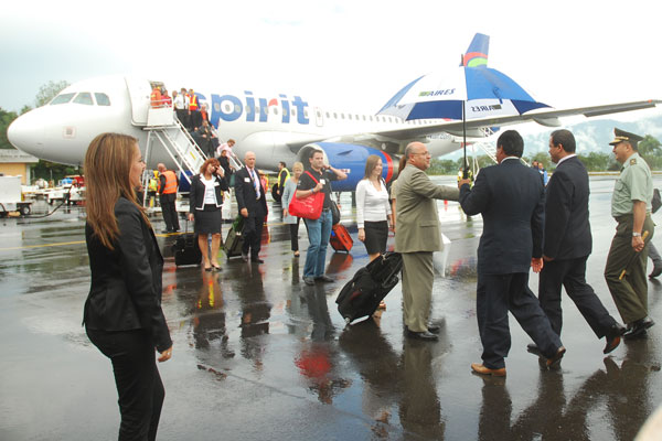 Inauguración vuelo de Spirit en Armenia. Foto: Crónica del Quindio.