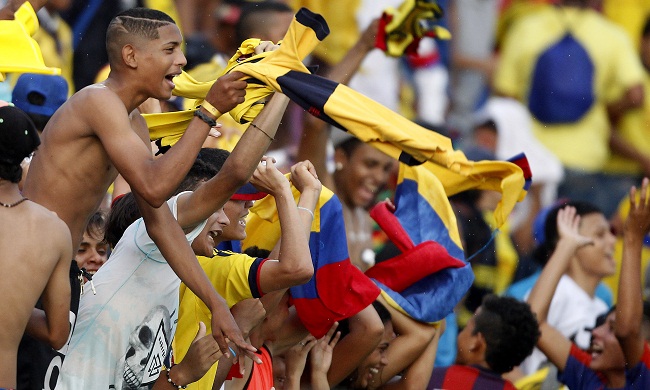 Celebración del título de Colombia en los Bolivariano