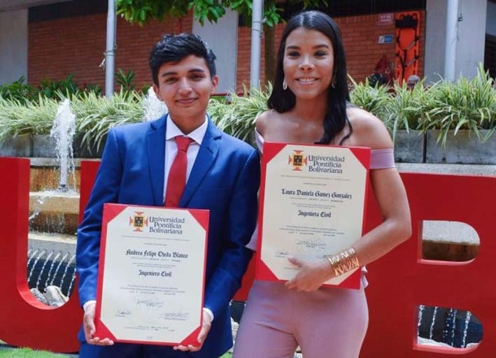 El bumangués Andrés Felipe Ojeda y la sanjuanera Laura Daniela Gámez González, ganaron premio para orgullo de su pueblo.