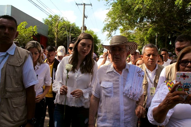 La ciudad de Montería fue el sitio escogido para marchar por parte del expresidente y senador Álvaro Uribe.