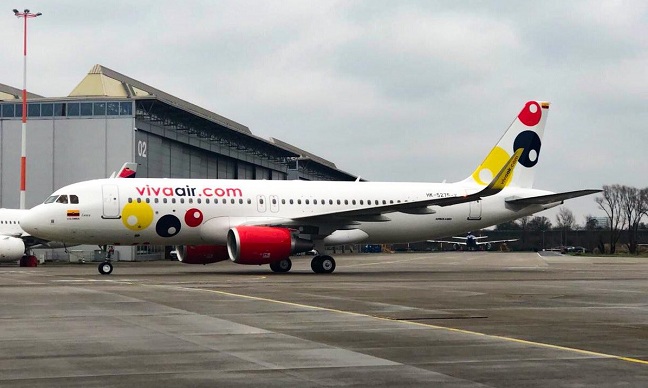 Avión de Viva Air, aerolínea anteriormente llamada Viva Colombia.