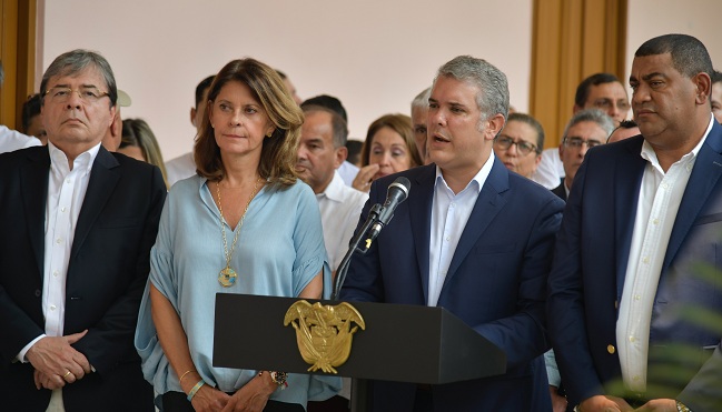 El Presidente Iván Duque se reunió este domingo en Cúcuta con alcaldes y gobernadores de las zonas fronterizas con Venezuela, y presentó el Plan de Impacto para mitigar los efectos de la crisis migratoria y el cierre de la frontera.