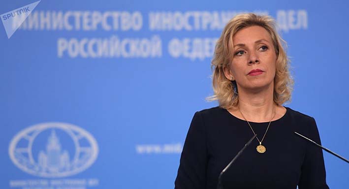 María Zajárova, portavoz del Ministerio de Asuntos Exteriores de Rusia.