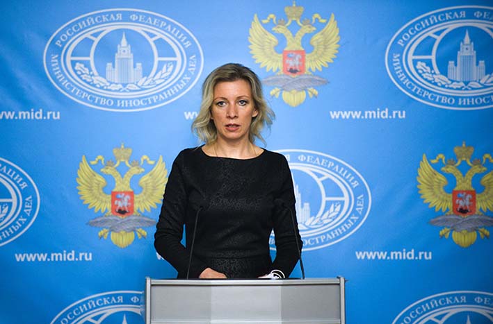 María Zajárova, portavoz del Ministerio de Exteriores de Rusia.