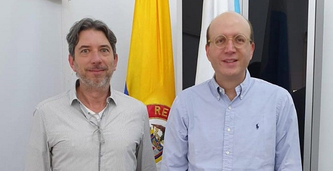 El director (e) del Archivo General de la Nación, AGN, Jorge Cachiotis sostuvo un encuentro con el alcalde (e) de Santa Marta Andrés Rugeles.