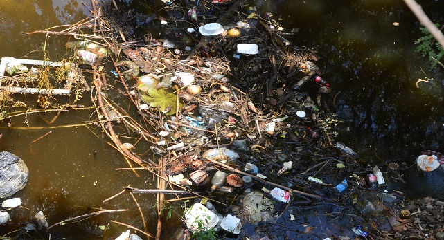 Continúan apreciándose las cantidades de desechos que son arrojados al río Manzanares a diario .