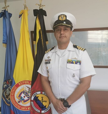 Capitán de Fragata, Fredman Edicson Jiménez, comandante de la estación de Guardacostas de Santa Marta