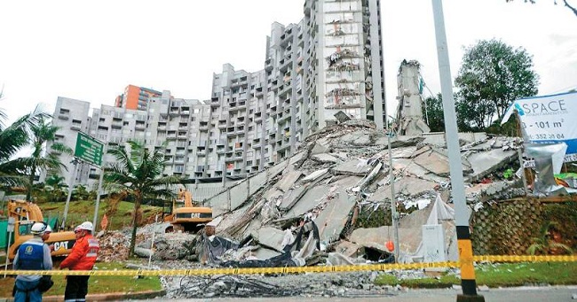 El edificio Space se desplomó el 12 de octubre de 2013 en Medellín y causó la muerte a 12 personas.