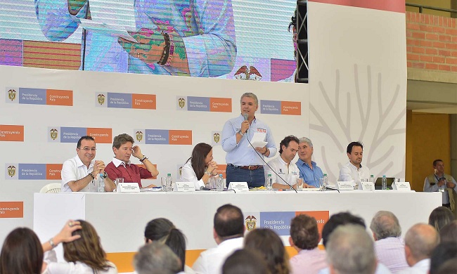 Presidente Iván Duque en la Cumbre de Economía Naranja que se lleva a cabo en Medellín.