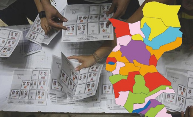 Mapa de mnicipios de Magdalena según el movimiento, partido o coalición que eligió.