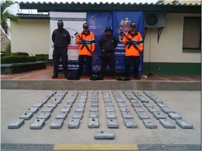 Los 81 kilos de cocaína confiscados.