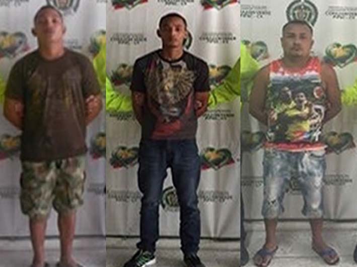 Los capturados fueron identificados como Edgardo José Reyes Acosta, Wilson José Vergara Rangel y Janner Enrique Polo Santana.