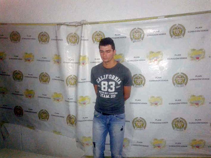 Luis Felipe Agudelo Ospina, capturado por la Policía. 