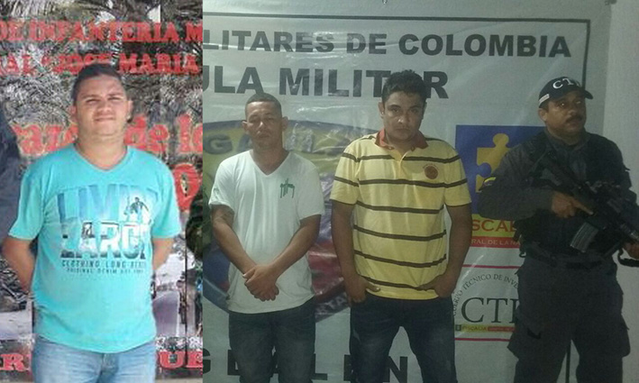 Los detenidos son: Oscar Mauricio Peñaranda Rada, Iván José Rodríguez Vargas y Juan Carlos Ferreira Torres.