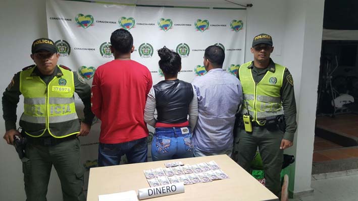 Omar Alexander Mariño Cano, Jesús Rafael Vizcaíno Padilla Y Criss Alexandra Gil Hernández. Quienes quedaron en manos de las autoridades.