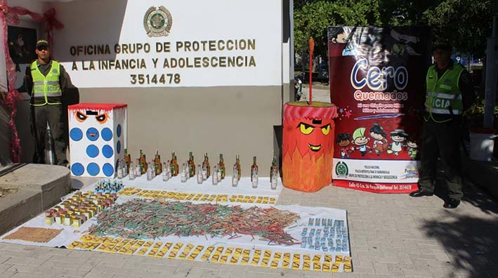 La pólvora y el licor que iban a ser vendida en el centro de Barranquilla.