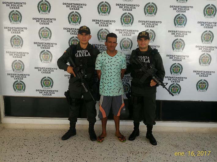 Janer Alberto Romero Gómez, presunto extorsionista capturado en Valledupar. Foto cortesía.