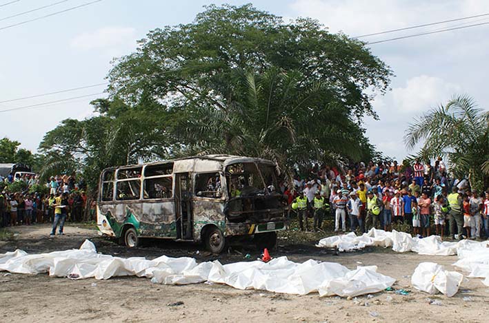 Cuando 33 niños y un adulto fallecieron en un bus que se incendió en mayo de 2014 en Fundación. Foto de archivo,