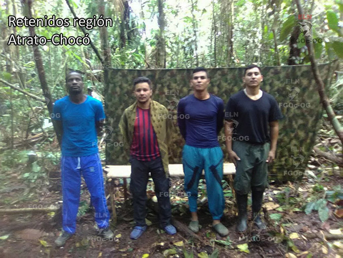 Foto de los secuestrados en las selvas del Chocó.