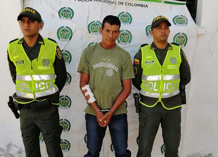 Robín Alcith Moscote Torrijos, capturado en el municipio de Chibolo, Magdalena.