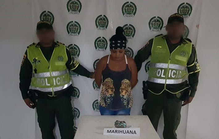 Kelly Johana Díaz García, fue apresada por la Policía del Magdalena en el municipio Zona Bananera