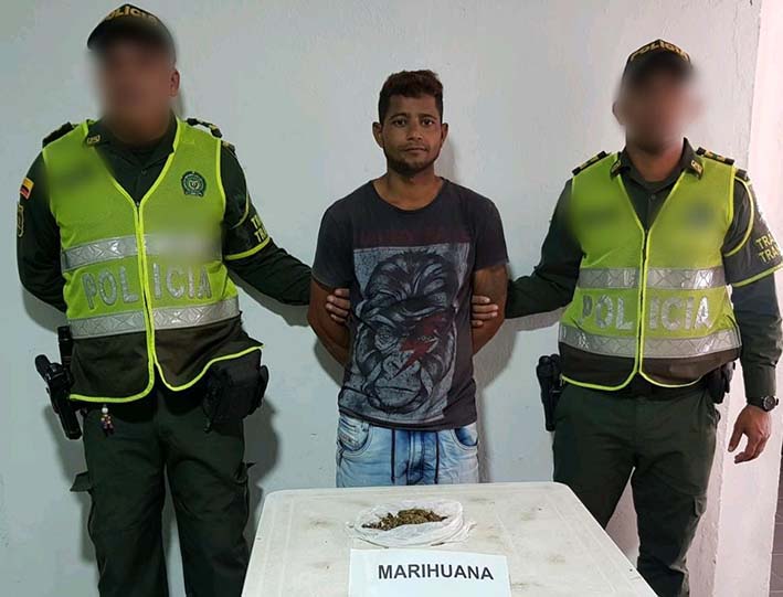Jorge Luis Díaz, fue otro de los detenidos por la Policía del Magdalena en posesión de drogas.