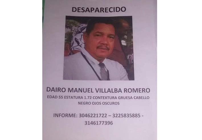 Con este escrito distribuido en distintas localidades de la región es buscado el vendedor de fritos, Dairo Manuel Villalba Romero.