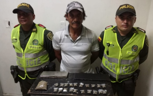 Jorge Luis Arrieta, alias ‘El Indio’, detenido por el delito de porte, tráfico y distribución de estupefacientes.