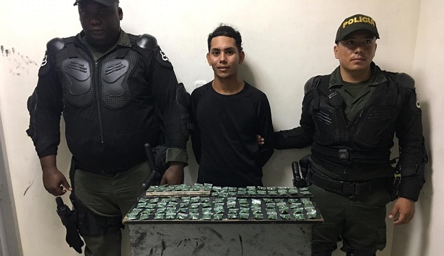 Samy Deivis Martínez Movilla, alias 'Samy', capturado con drogas alucinógenas.
