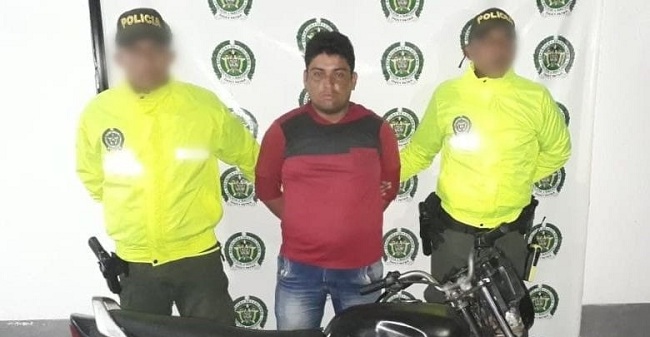 Jonathan Arroyo Valle, apresado por la Policía en el municipio de El Banco, Magdalena.