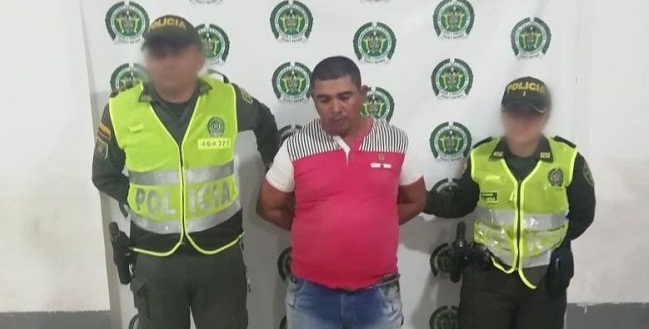 Medardo José Charris, detenido mediante operativo de registro y control de la Policía.
