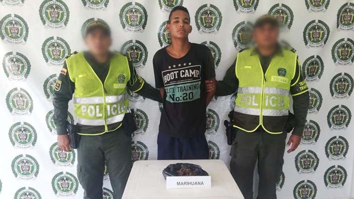 Marcos Enrique Matos Bracamonte, capturado por la Policía del Magdalena portando marihuana