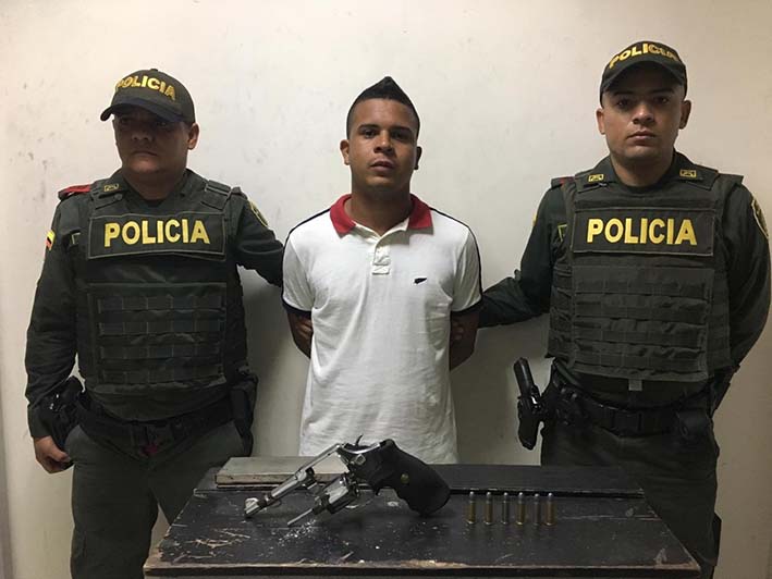Leonardo Fabio Ceballos Ortiz, capturado por la Policía Metropolitana de Santa Marta.