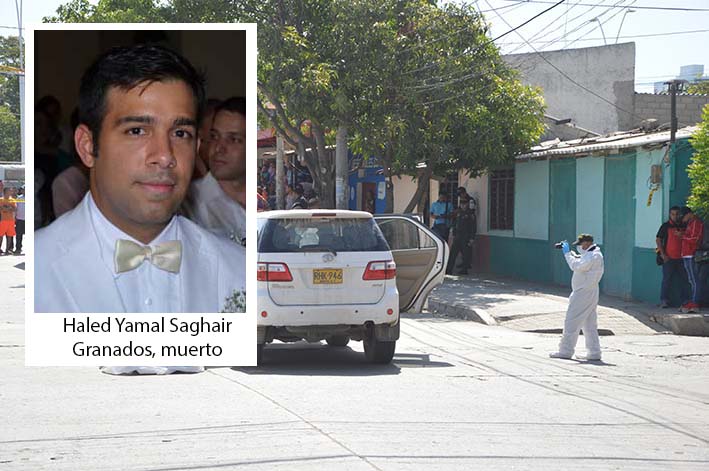 Personal de la Unidad Criminalística de la Policía Metropolitana de Santa Marta fue el encargado de llevar a cabo la diligencia de inspección técnica al cadáver del empresario, Haled Yamal Saghair Granados.