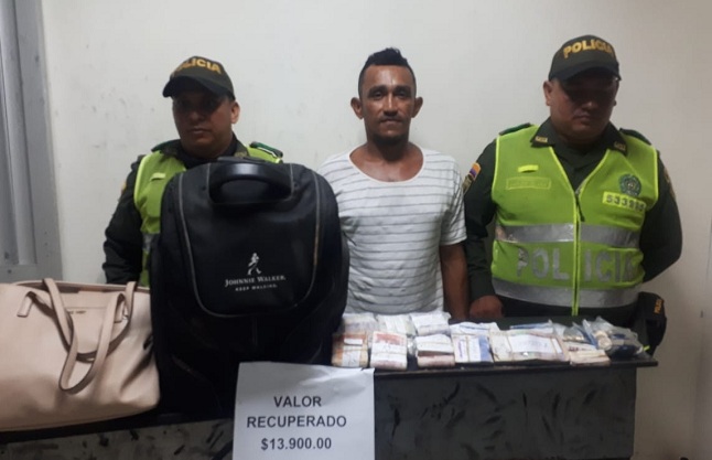 Luis Alberto Mendoza Escorcia capturado por la Policía por el delito de hurto.