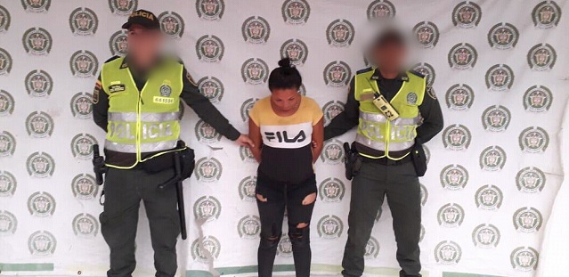 Yamilis Paola Villa Pérez, capturada por la Policía señalada como responsable por el delito de hurto calificado agravado.