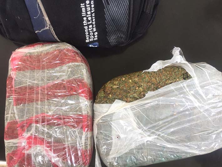 La marihuana estaba lista y empacada en bolsas plásticas que llevaban en un morral.