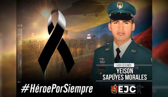Yeison Sapuyes Morales murió tras el ataque que se produjo en el caserío El Reventón