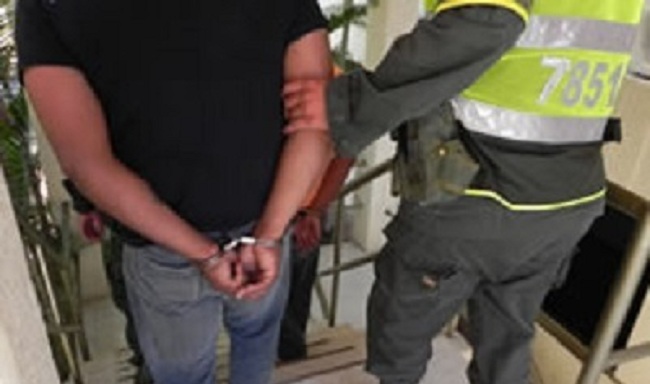 Gerardo Alejandro Mateus Acero, fue capturado como responsable del delito de extorsión agravada en concurso con extorsión tentada y concierto para delinquir.