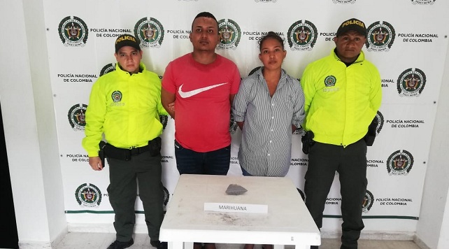 Katy Johana Bolaños Suárez  y Vicente Paul Casiano Rodríguez, detenidos en el municipio de Fundación