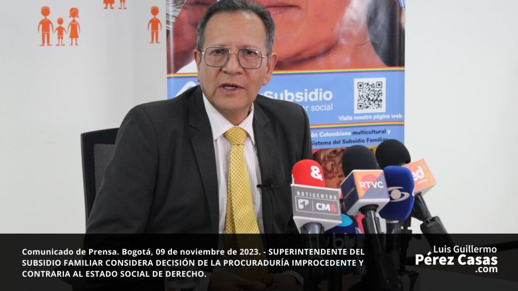 Luis Guillermo Pérez Casas, sancionado por cargos disciplinarios calificados como faltas gravísimas