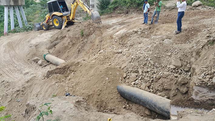 Fue solucionado  problema registrado con la tubería de la conducción del río Piedras, afectada desde el lunes, por la caída de una parte del canal pluvial.